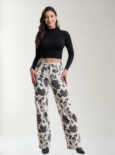 Jeans Divine Giulia Print Wide Leg Push Up Bn