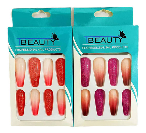Uñas Postizas J, Reutilizables, Se Pegan En Uñas*12pcs