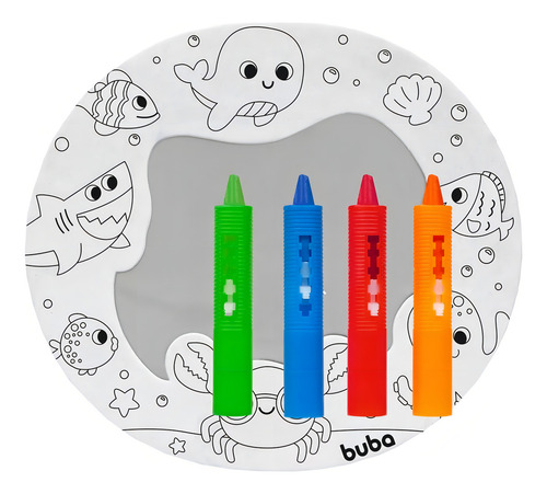 Espelho Hora Do Banho Aprender Brincando Risque Apague Buba