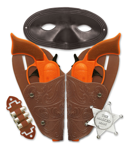 Juguete Revolver X2 Cowboy Vaquero Antifaz Calidad Ja Ru Trx