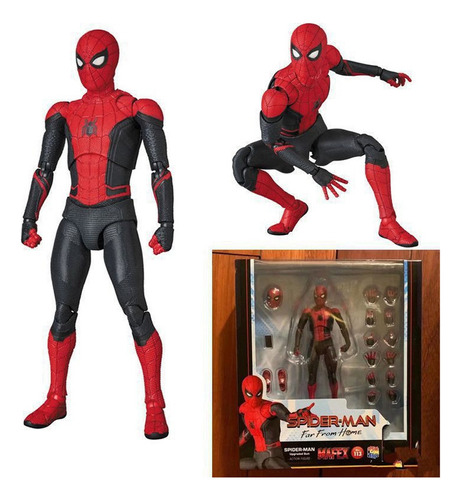 Spiderman Lejos De Casa Mafex 113 Action Figure Model 18 Cm