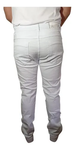 Calca Jeans Branca Masculina Com Elastano Imperme vel