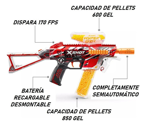 Pistola Juguete Motorizada X-shot Hyper Gel 10.000 Balines