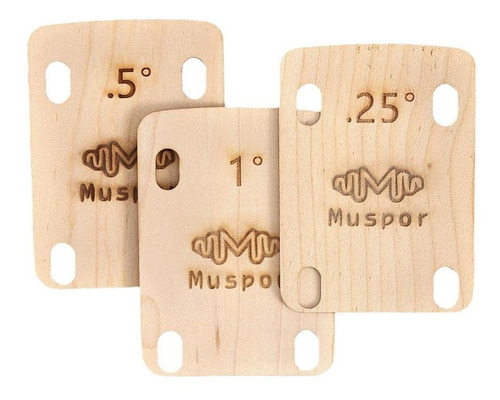 3 Cuña Para Cuello Guitarra Madera Arce Forma 0,25 0,5