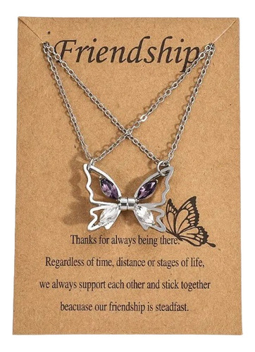 Collares Mariposas Mejores Amigos Bff Iman Set Pack Pareja