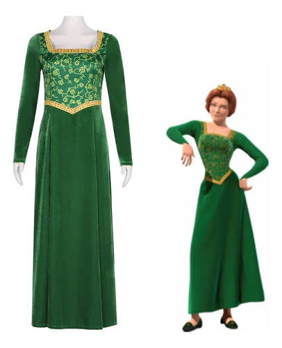 Vestido Verde De Princesa De Anime Fiona Dress Shrek Cosplay