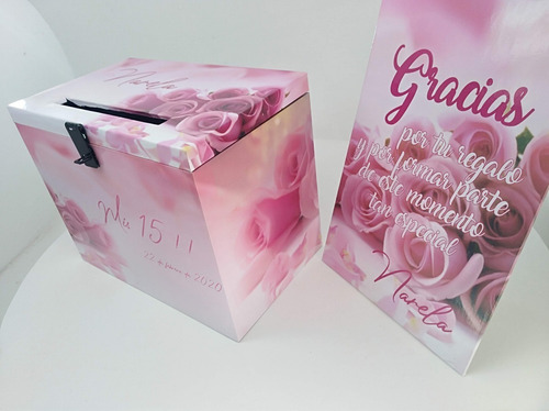 Imagen 2 de 10 de Urna Buzón De Madera Boda 15 Años Cumples Personalizado