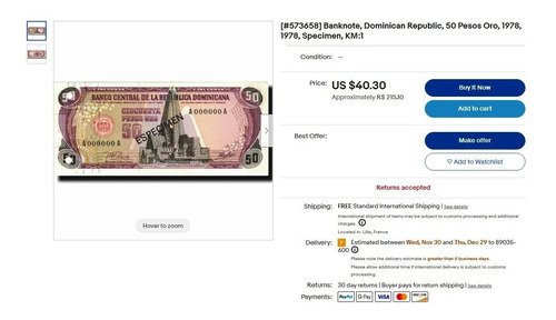 Bn8228 Rep. Dominicana 1978 50 Pesos Ouro Specimen Rara
