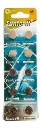 Bateria Botão Eunicell Lr43 Ag12 1.5v Com 10un