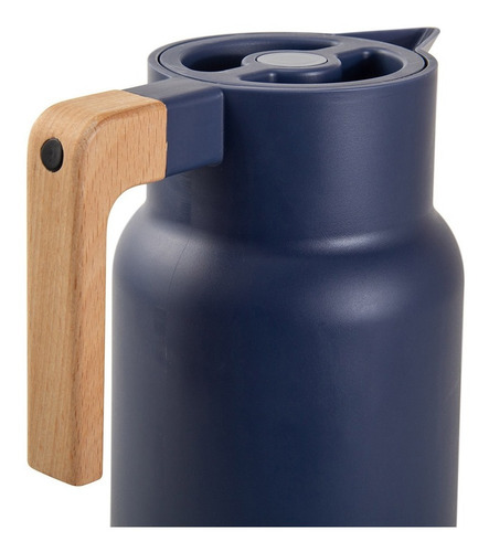 Garrafa Térmica Fashion Wood Azul 1l Termopro Café Chá Àgua
