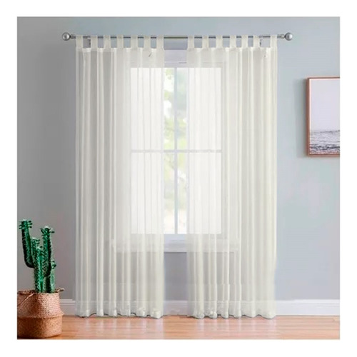 Cortinas De Voile Blanco O Natural 2 Paños De 1,45x2,10 C/u