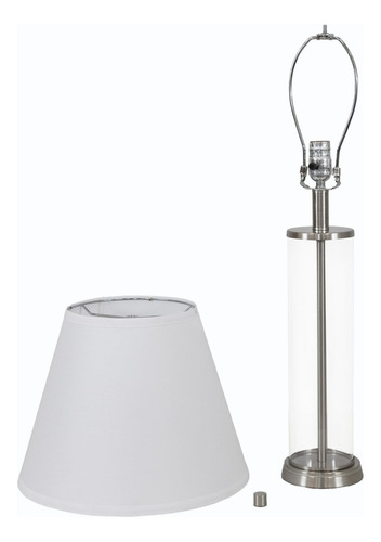 Sunnydaze Juego De 2 Lámparas De Mesa Cilíndricas De Cristal