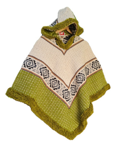 Poncho Tres Puntas Con Capucha 