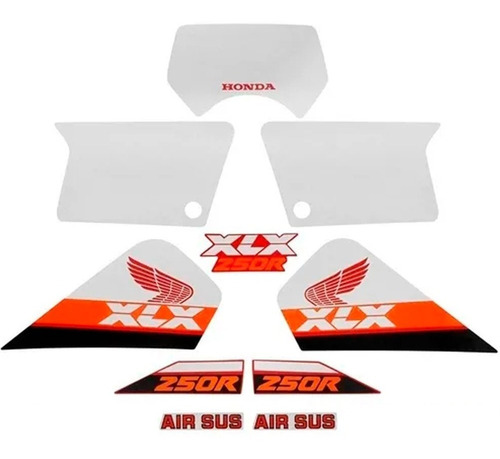 Kit Adesivo Jogo Faixas Moto Honda Xlx 250 1988 Vermelha