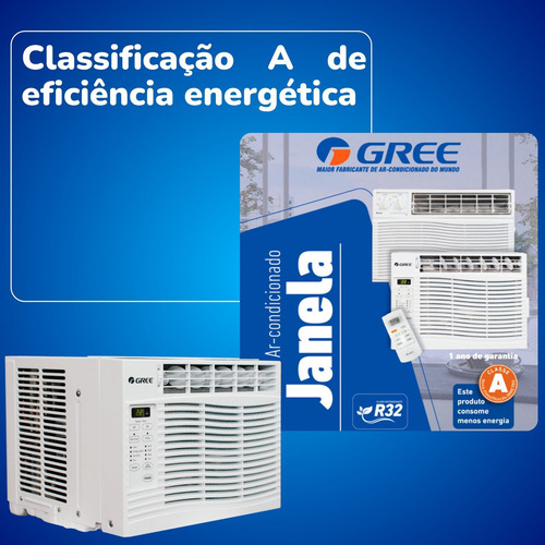 Ar Condicionado 110V / 127V Janela Gree 7000 Btu/h Frio R32 Eletrônico Resistente à Maresia