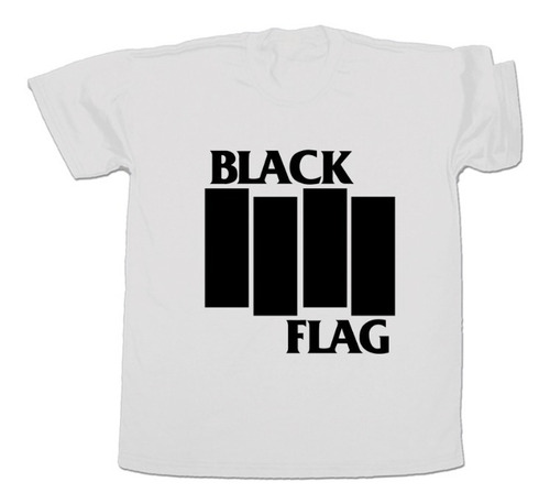 Remera Black Flag Logo Algodón Unisex Multicolor Punk