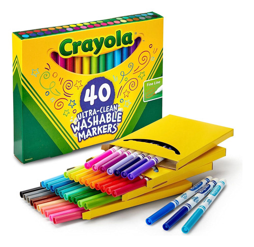 Marcadores Lavables Crayola Ultra Clean X40u