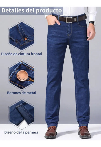 Pantalones Vaqueros Clásicos Para Hombre De Pierna Recta