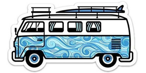 Vw Surf Cam Camion Calcomania California 5 X 273 Aloha Azul 