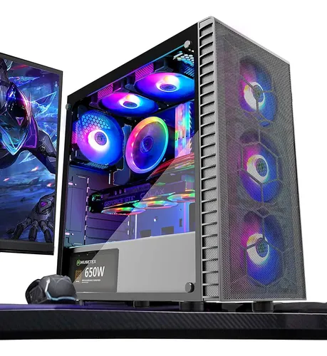 Musetex Mesh Atx Mid-tower Computer Gaming Case Con 6 Pcs ×