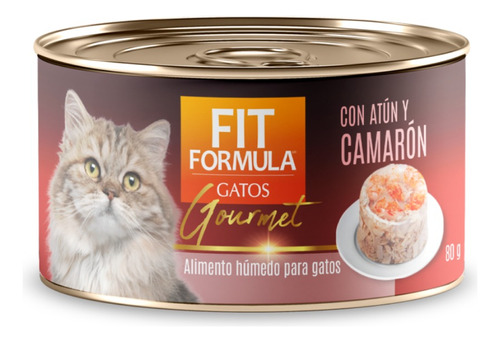 Alimento Humedo Lata Gourmet De Atún Y Camarón Para Gatos