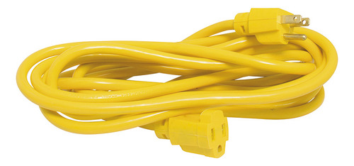 Extensión Eléctrica Uso Rudo Aterrizada Color Amarillo, 15 M No