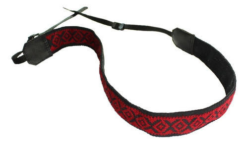 Correa Artesanal Para Cámara, Zavy, Kukulkan Color Rojo