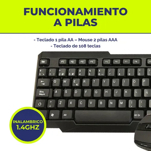 Kit Teclado Y Mouse Inalambricos Global Electronics 11.494 05