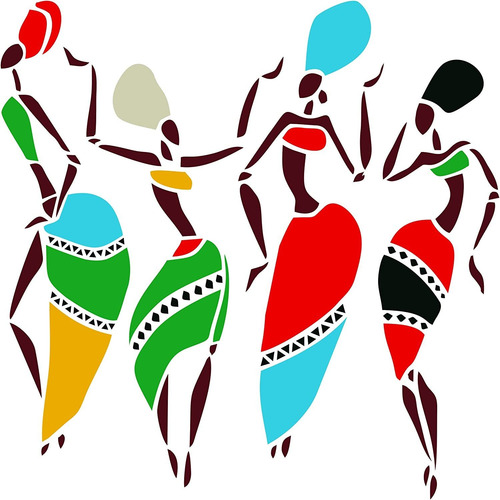Plantilla De Bailarinas Africanas, 14 X 14 Pulgadas Xl ...