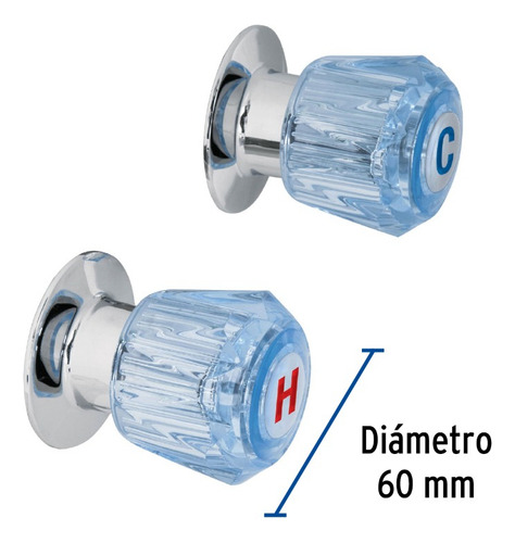 Juego De 2 Manerales Acrílico Azul Para Regadera, Basic