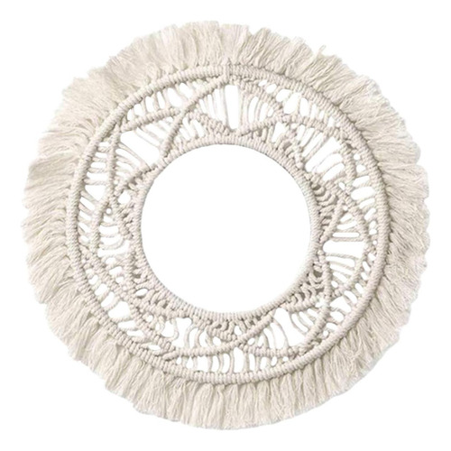 Espejo De Pared Con Tapiz Tejido De Macramé Para