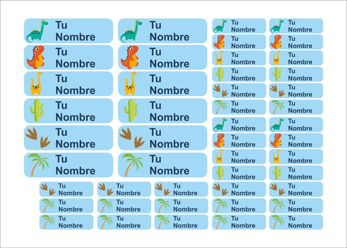 Imagen 2 de 5 de Etiquetas Con Nombre, Varios Motivos Y Tamaños.