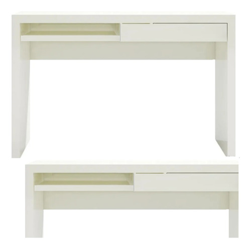 Imagen 2 de 7 de Escritorio Laqueado Moderno Minimalista 140x40 Con 2 Cajones