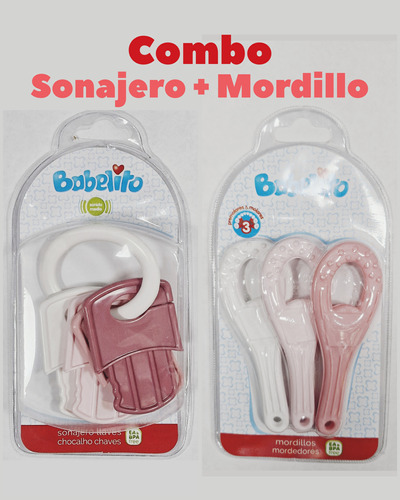 Bebe Combo Dentición Sonajero + Mordillo Babelito