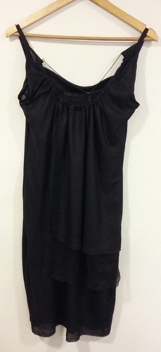 Vestido Capas Negro Leandro Dominguez Talle M