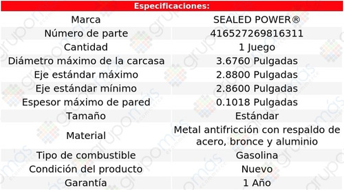Set Arandelas Cigüeñal Std 300 05 A 16 Sealed Power
