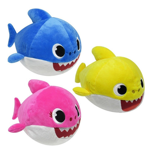 Imagem 1 de 10 de Kit Pelúcia Tubarão Baby Shark Que Me Abraça Sunny Original