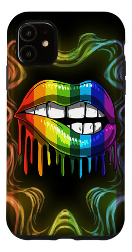 iPhone 11 Rainbow Lip Drip Lesbian Gay Pri B08ffp76bq_300324