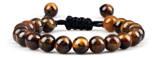 Pulsera De Perlas Con Forma De Ojo De Tigre De 8 Mm, Ajustab