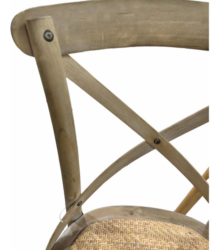 Banqueta Cross Madera Linea Vintage Importada 65cm Outlet