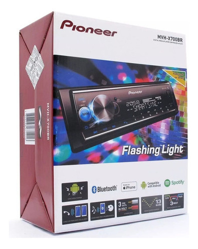 Aparelho Som Pioneer Mvh-x7000br Spotify Mp3 Usb + Pendrive