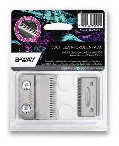 Cuchilla B-way Maquinas Corte Wahl Microdentada Plateada