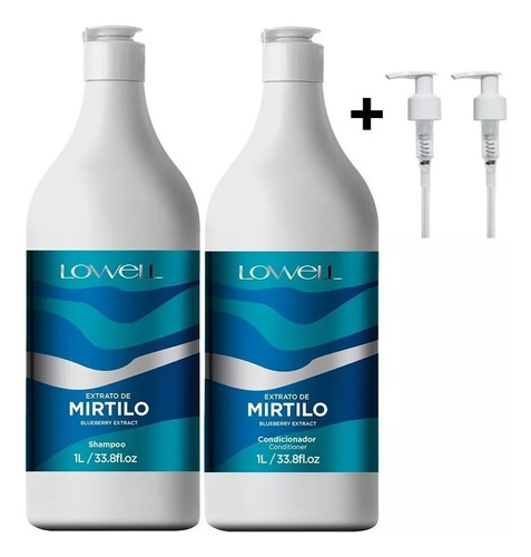  Kit Lowell Mirtilo Shampoo + Condicionador 2x1 L Original