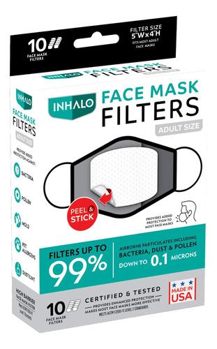 Inhalo  Peel & Stick  Filtros De Mascara Facial, Proteccion