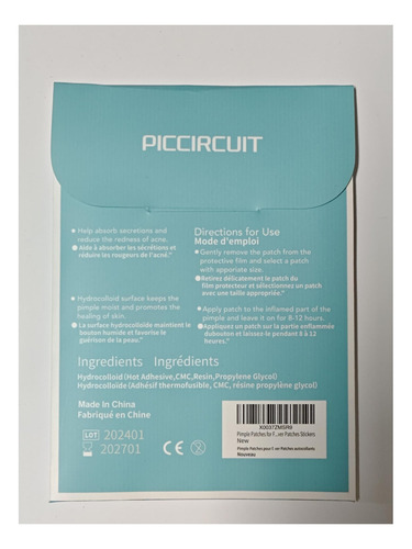 Piccircuit Parches Acné Hidrocoloide Invisible Tratamiento