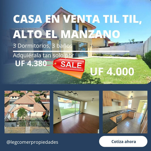 Casa En Venta Rebajada En Alto El Manzano Tiltil