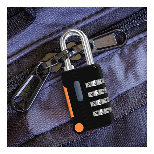 Mini Candado Para Seguridad Con Combinación De 4 Números Color Negro