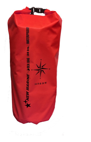 Bolso Estanco 34 Lts.| C/ Correa | Kayak | Nautica | Nautico Color Rojo