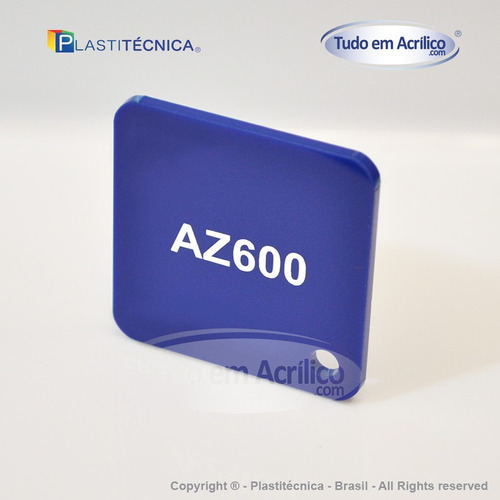 Placa De Acrílico Azul 100% Puro 50x50cm 3mm Sem Transpare.