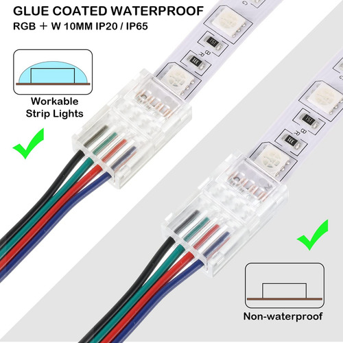 Conectores De Tira De Luz Led, 20 Conectores De Adaptador Le